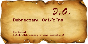 Debreczeny Oriána névjegykártya