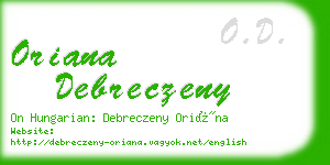 oriana debreczeny business card